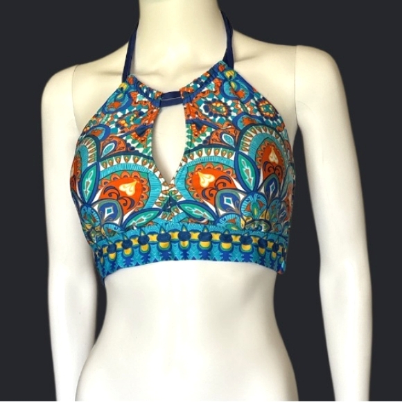 Gibson Latimer Colorful Patterned Bikini Top Size XL. - Picture 1 of 6